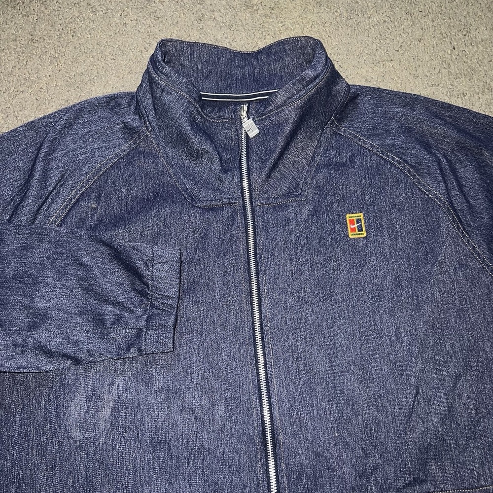Nike Court Tennis Heritage Denim Look Warm-Up Jacket CI9175-451 Men's 2XL
